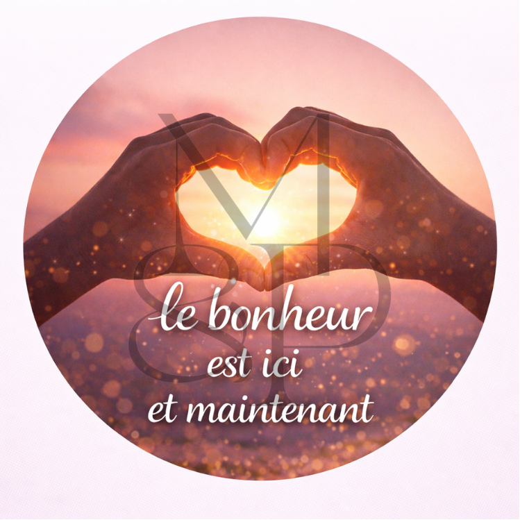 "Le bonheur est ici et maintenant" - Les P'tits illustrés ronds