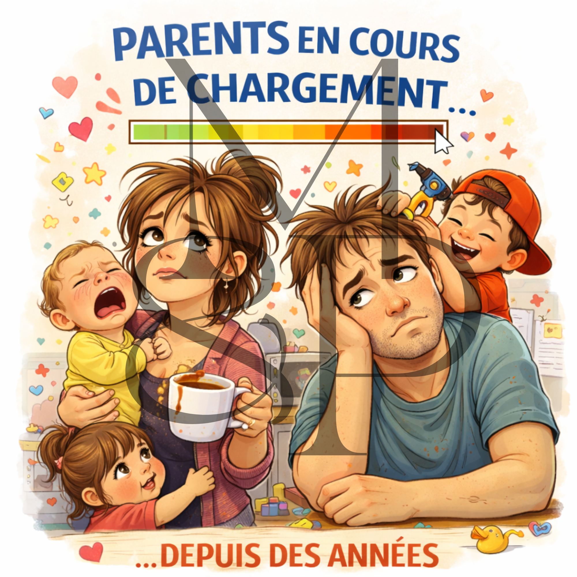 "Parents en cours de chargement ... depuis des années"  - Les P'tits illustrés carrés