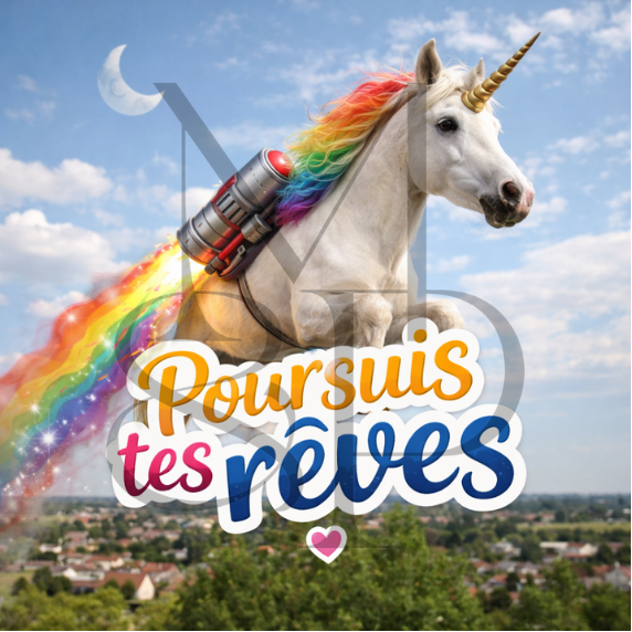 "Poursuis tes rêves"  - Les P'tits illustrés carrés
