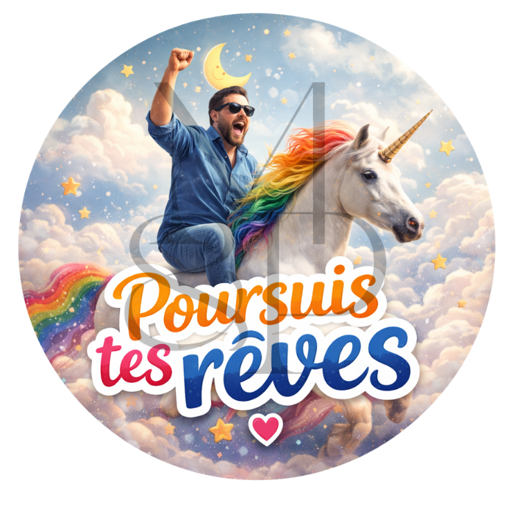 "Poursuis tes rêves" - Les P'tits illustrés ronds