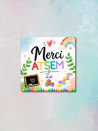 Magnet carré illustré "Merci"