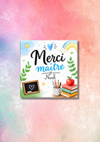 Magnet carré illustré "Merci"