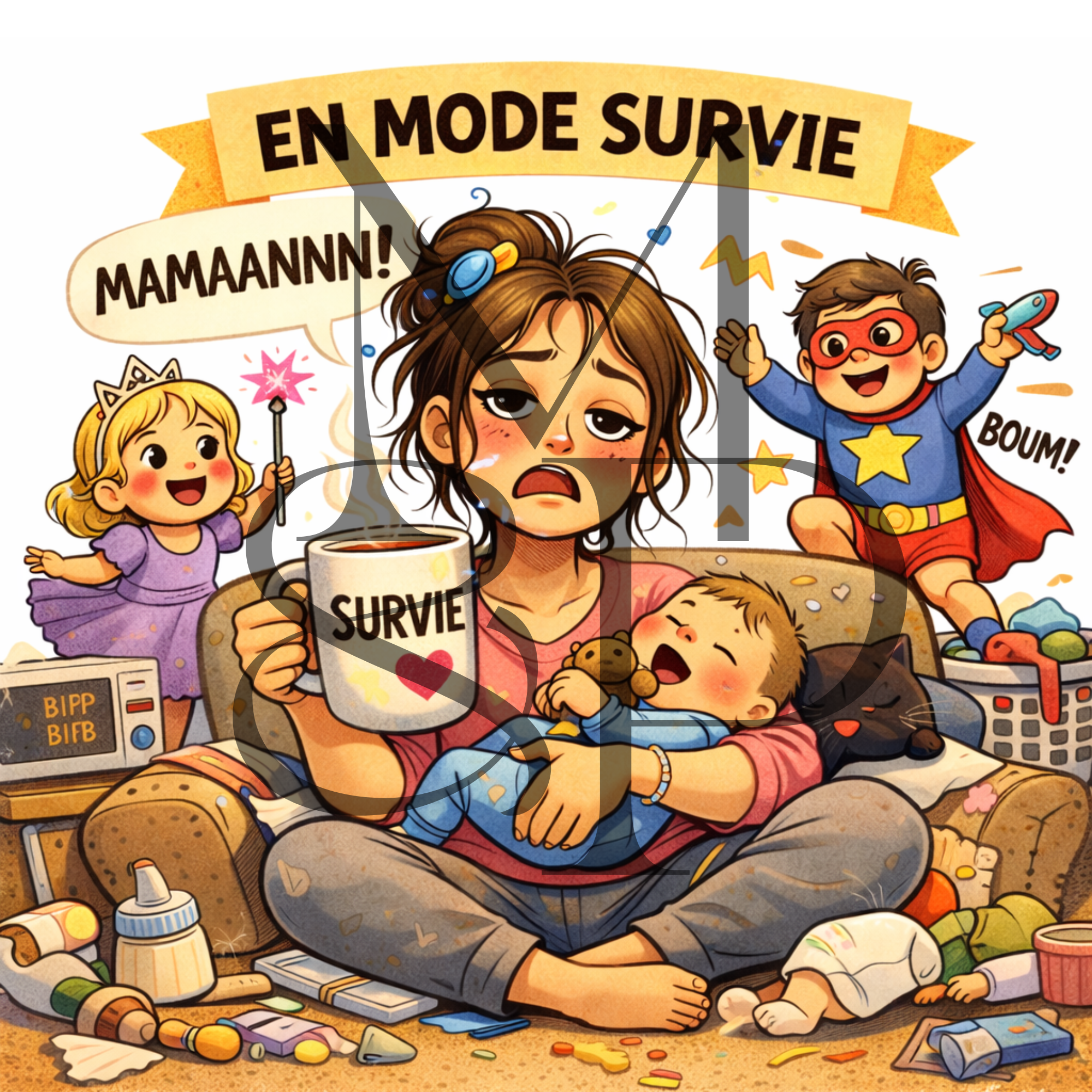 "En mode survie" - Les P'tits illustrés carrés