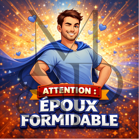 "Attention époux/épouse formidable" - Les P'tits illustrés carrés