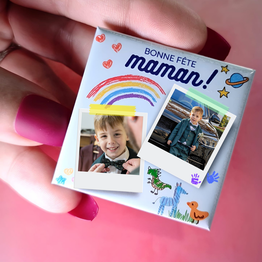 Magnets carrés "Bonne Fête Maman !"