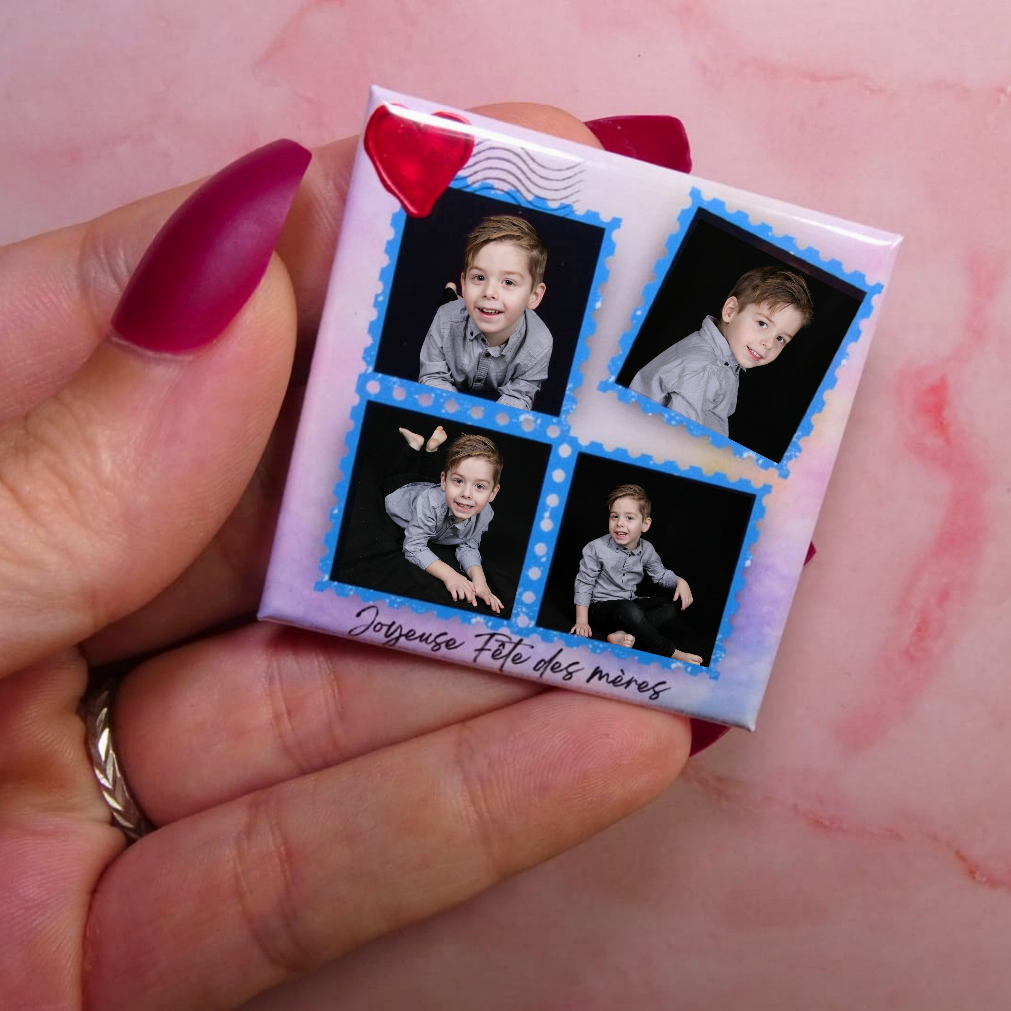 Magnets carrés "Joyeuse Fête des mères"