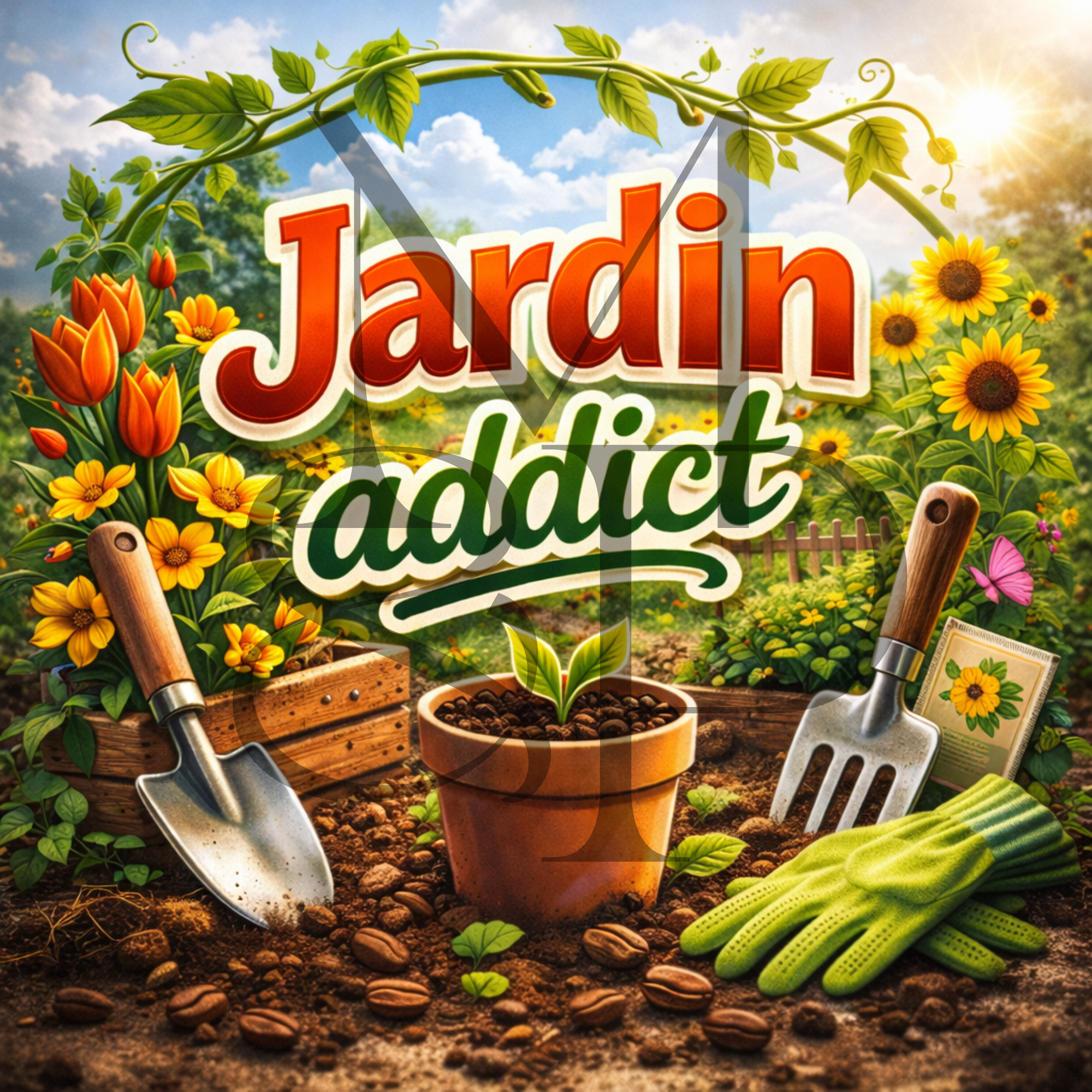 "Jardin addict" - Les P'tits illustrés carrés