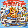 "Maison dirigée par un chat" - Les P'tits illustrés carrés