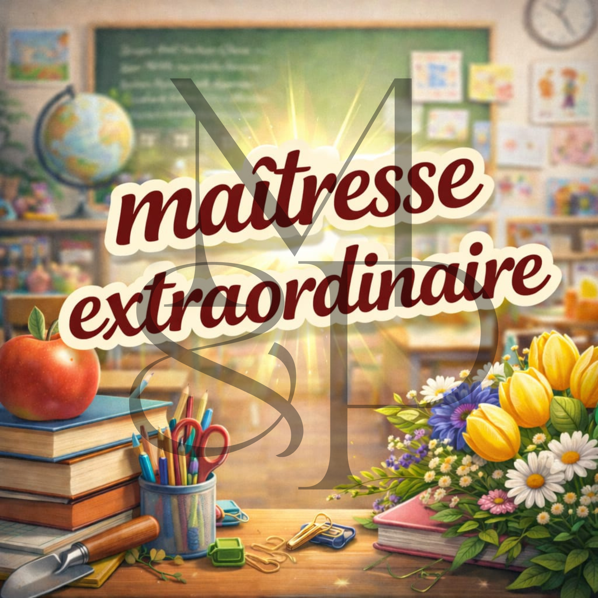 "maîtresse extraordinaire" - Les P'tits illustrés carrés