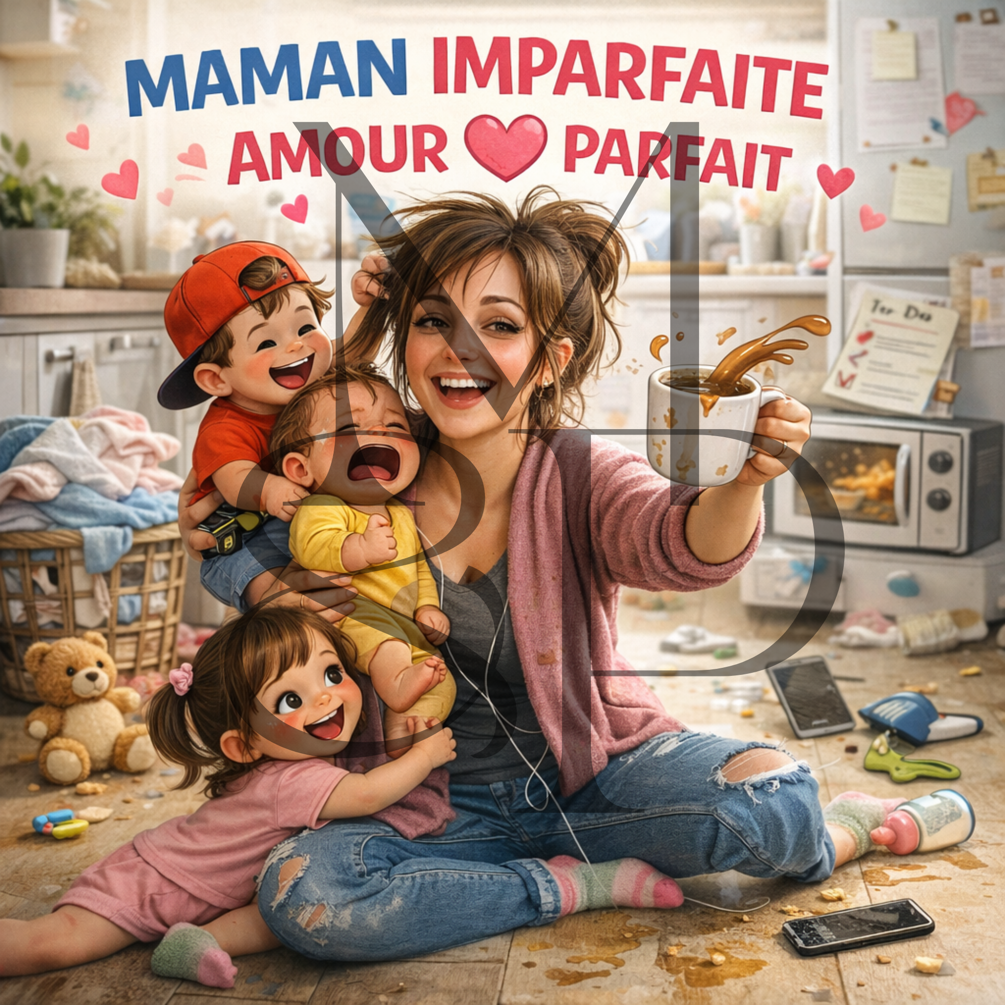 "Maman imparfaite amour parfait" - Les P'tits illustrés carrés