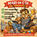 "Mari en CDI sans période d'essai" - Les P'tits illustrés carrés