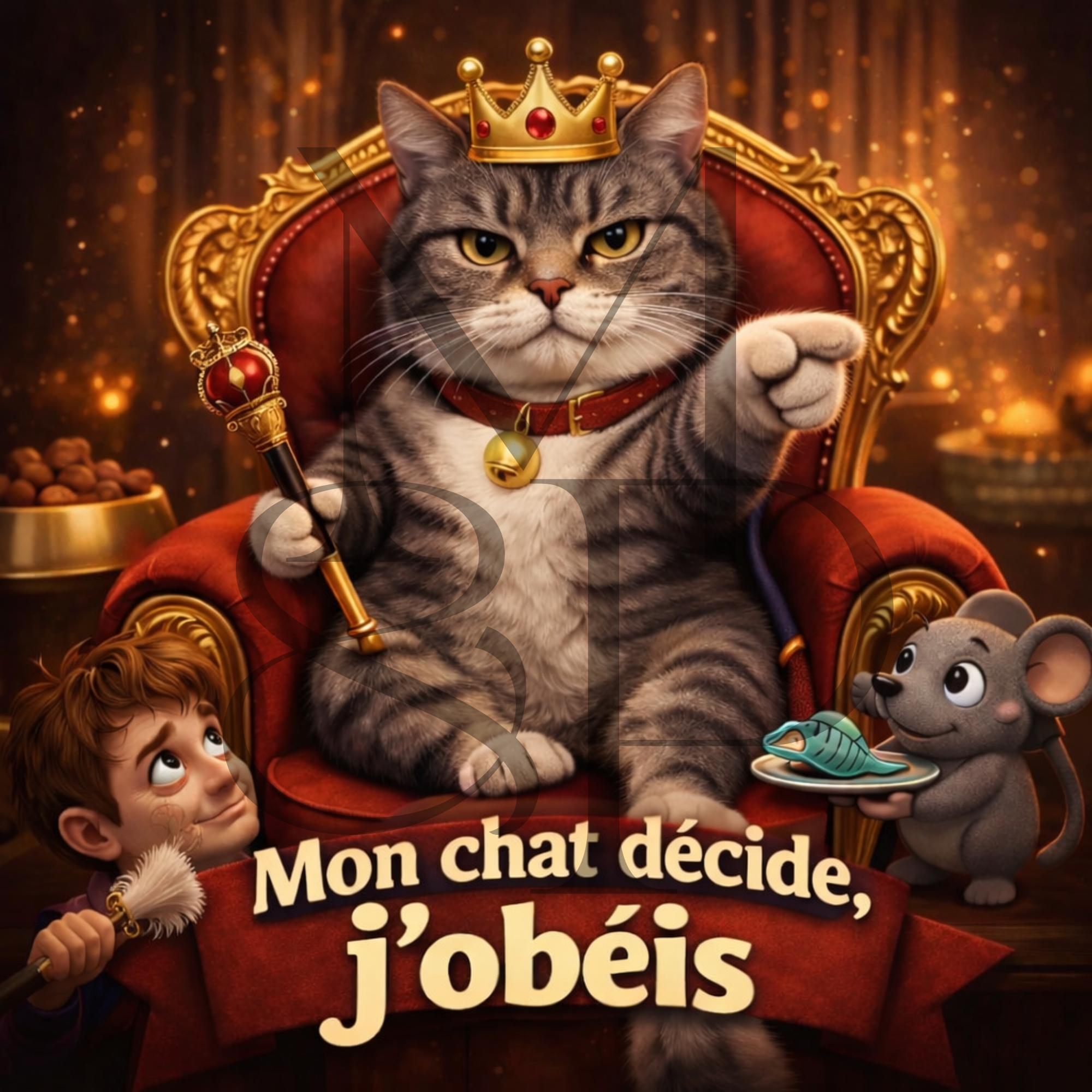 "Mon chat décide, j'obéis" - Les P'tits illustrés carrés