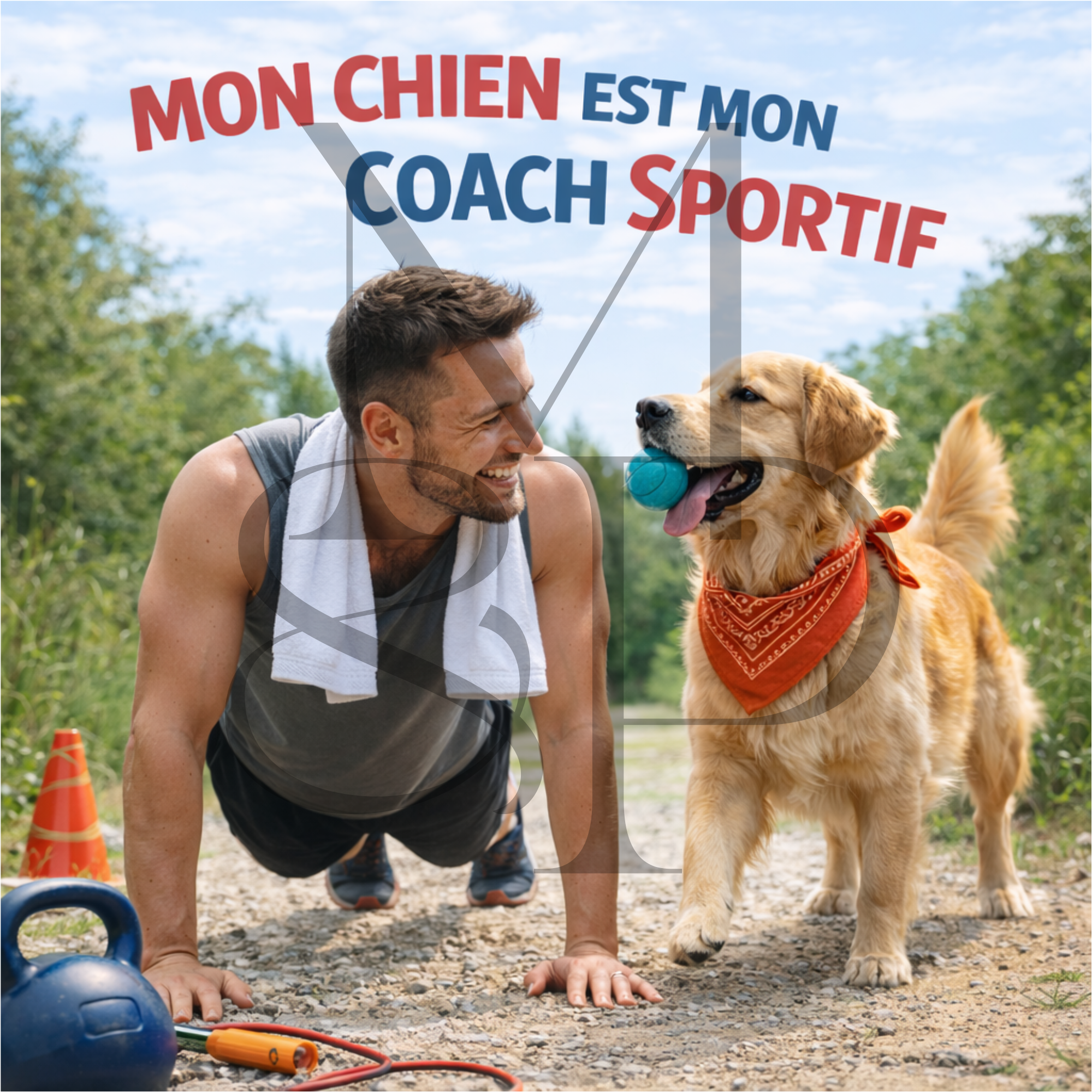 "Mon chien est mon coach sportif" - Les P'tits illustrés carrés