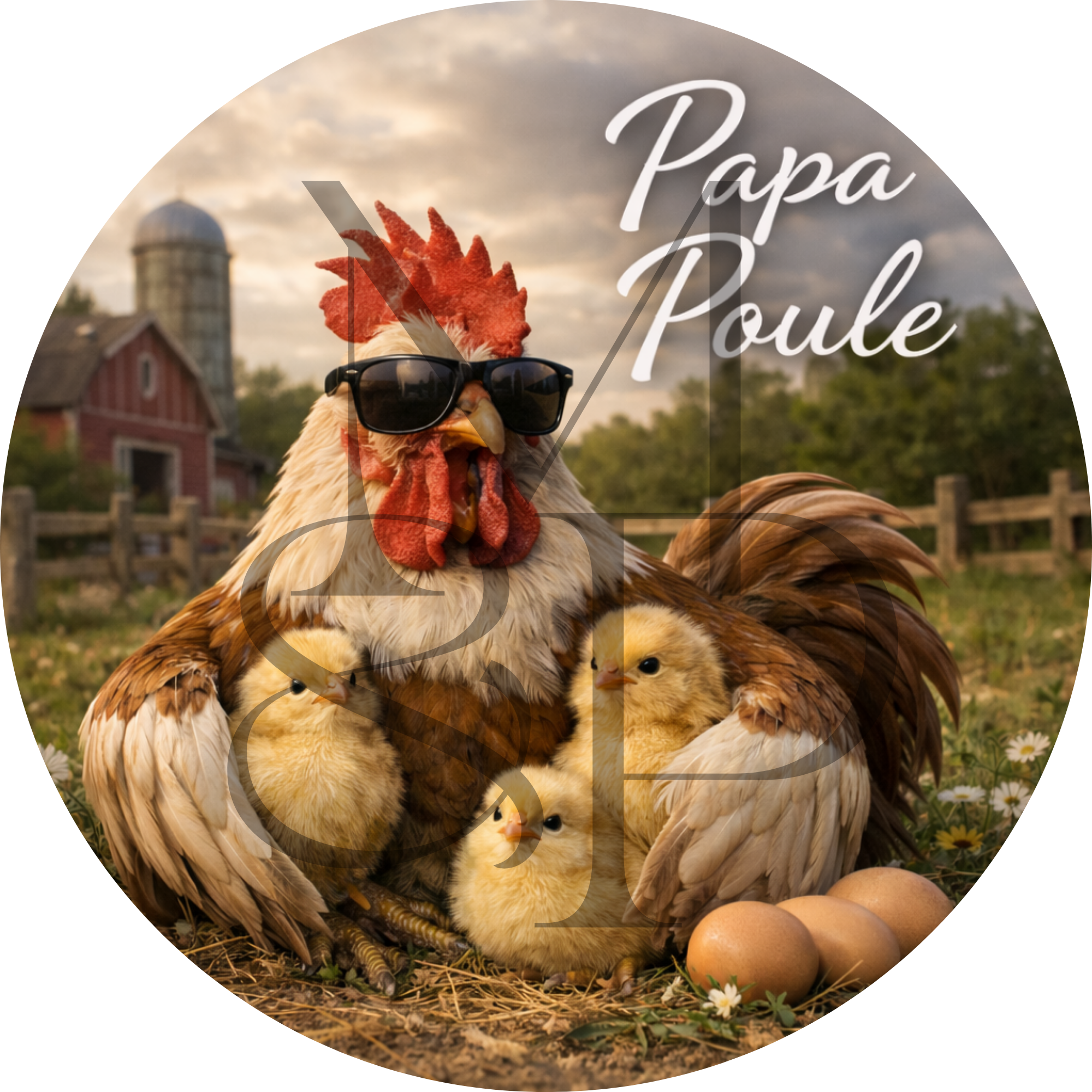 "Papa Poule" - Les P'tits illustrés ronds