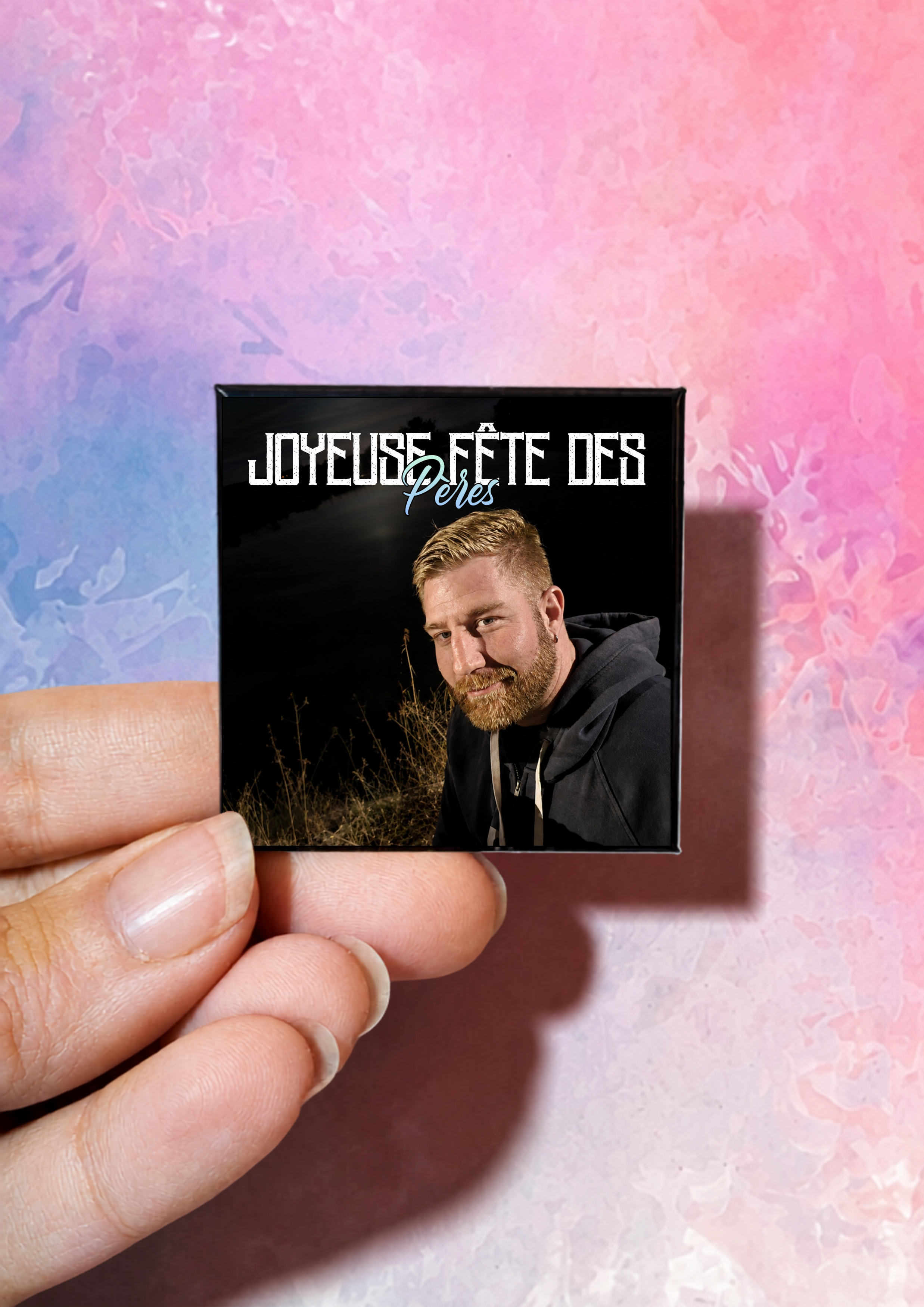 Magnet carré personnalisable - Joyeuse fête des Pères