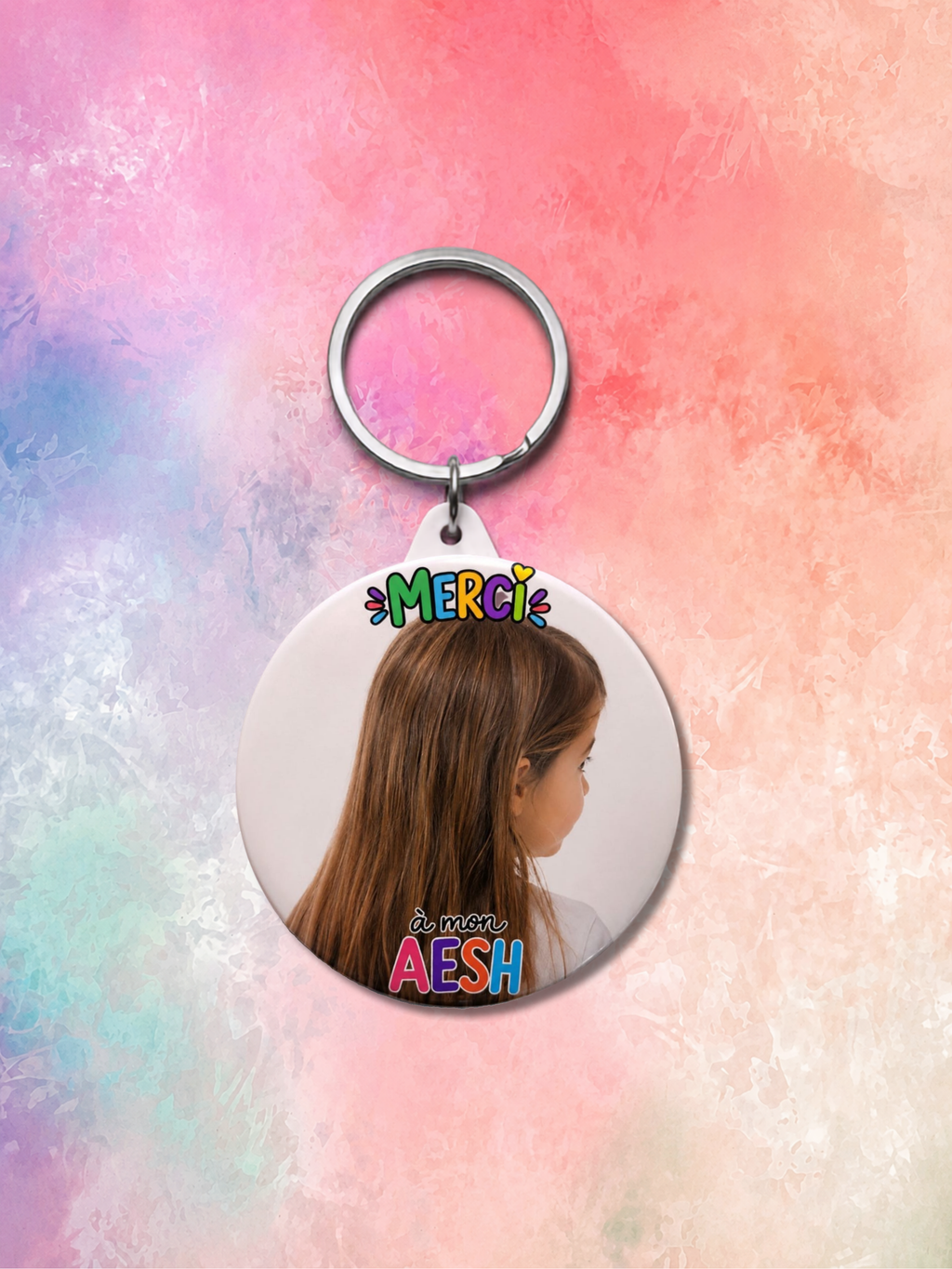 Porte-clé miroir personnalisable "Merci"