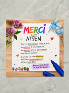 Magnet carré plat "Merci"
