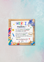 Magnet carré plat "Merci"