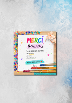 Magnet carré plat "Merci"