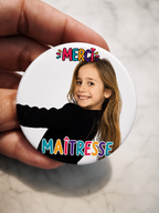 Magnet rond personnalisable "Merci"