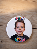Magnet rond personnalisable "Merci"
