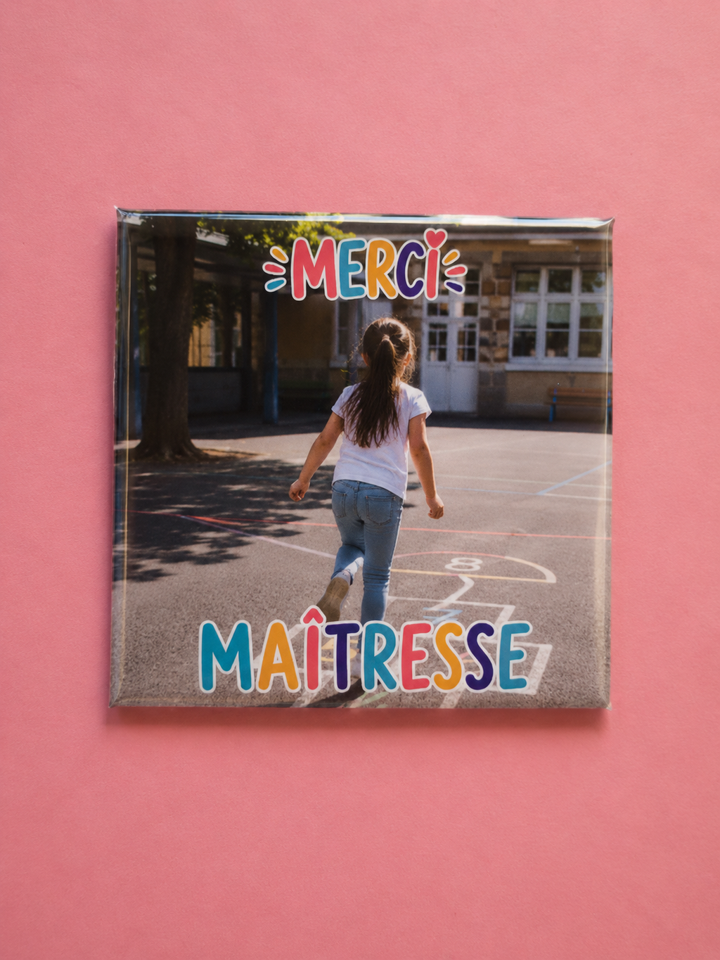 Magnet carré personnalisable "Merci"