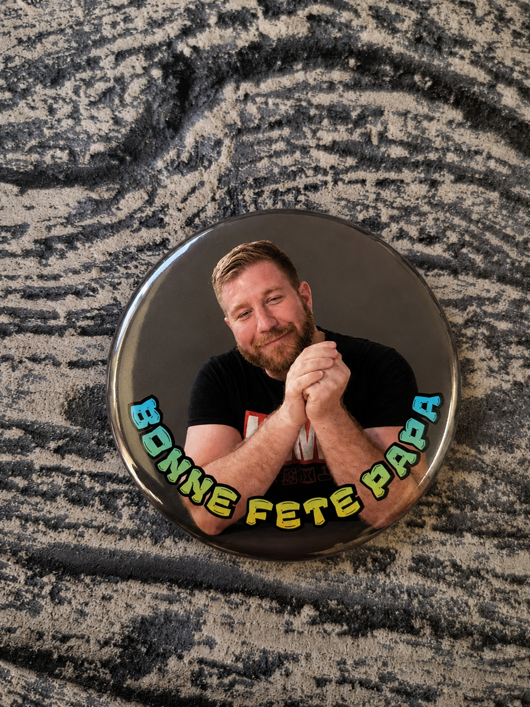 Magnet rond personnalisable - Bonne fête papa