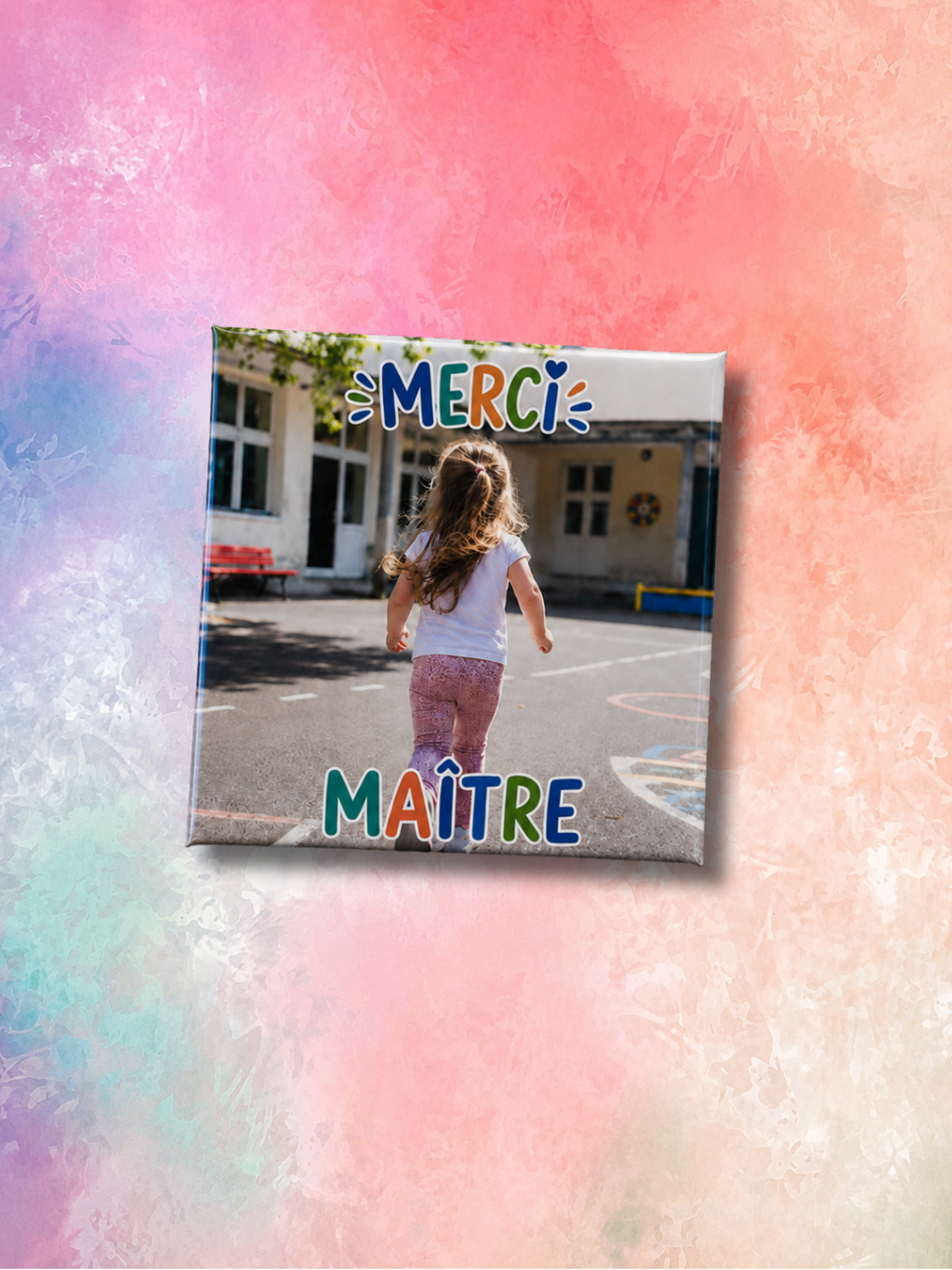 Magnet carré personnalisable "Merci"