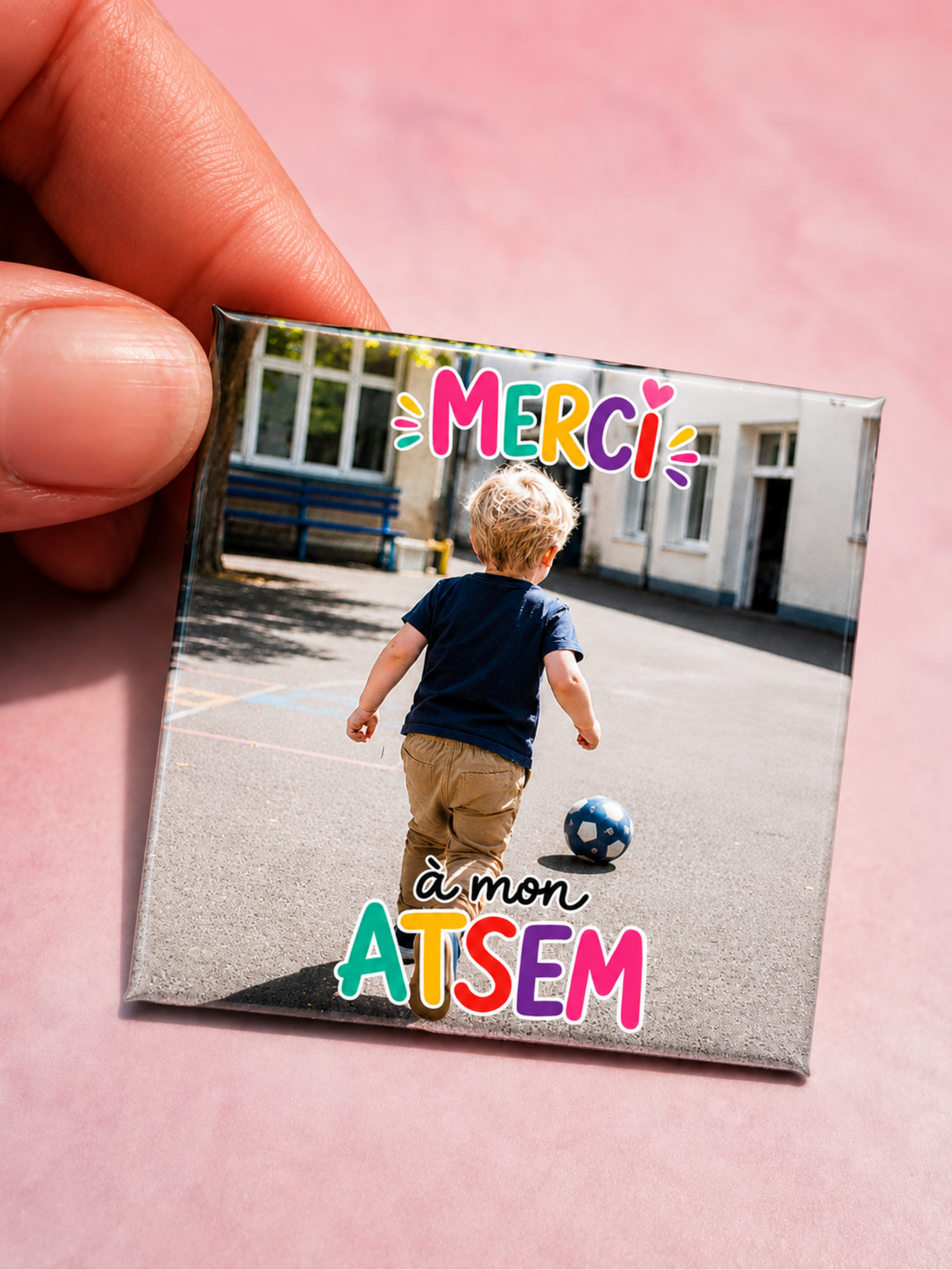 Magnet carré personnalisable "Merci"