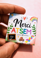 Magnet carré illustré "Merci"