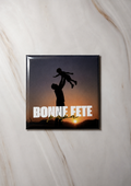 Magnet carré illustré "Bonne fête papa"