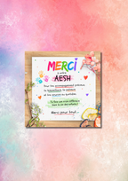 Magnet carré plat "Merci"