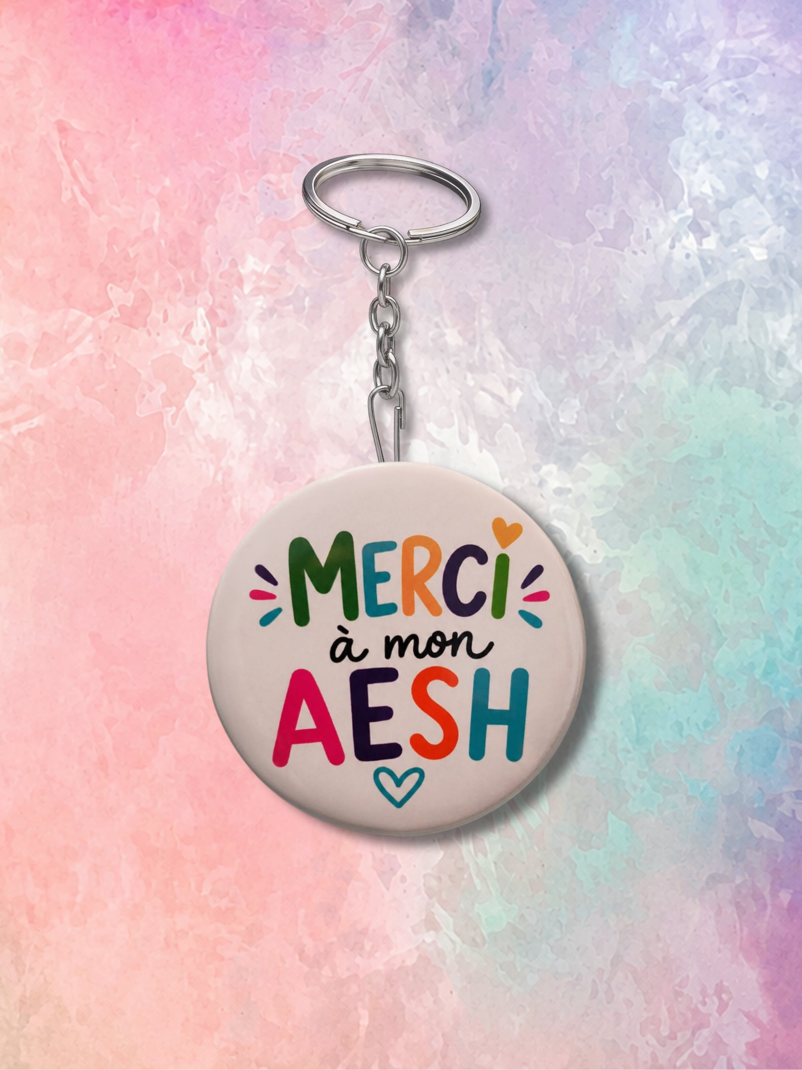Porte-clé décapsuleur illustré "Merci"