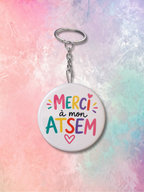 Porte-clé décapsuleur illustré "Merci"
