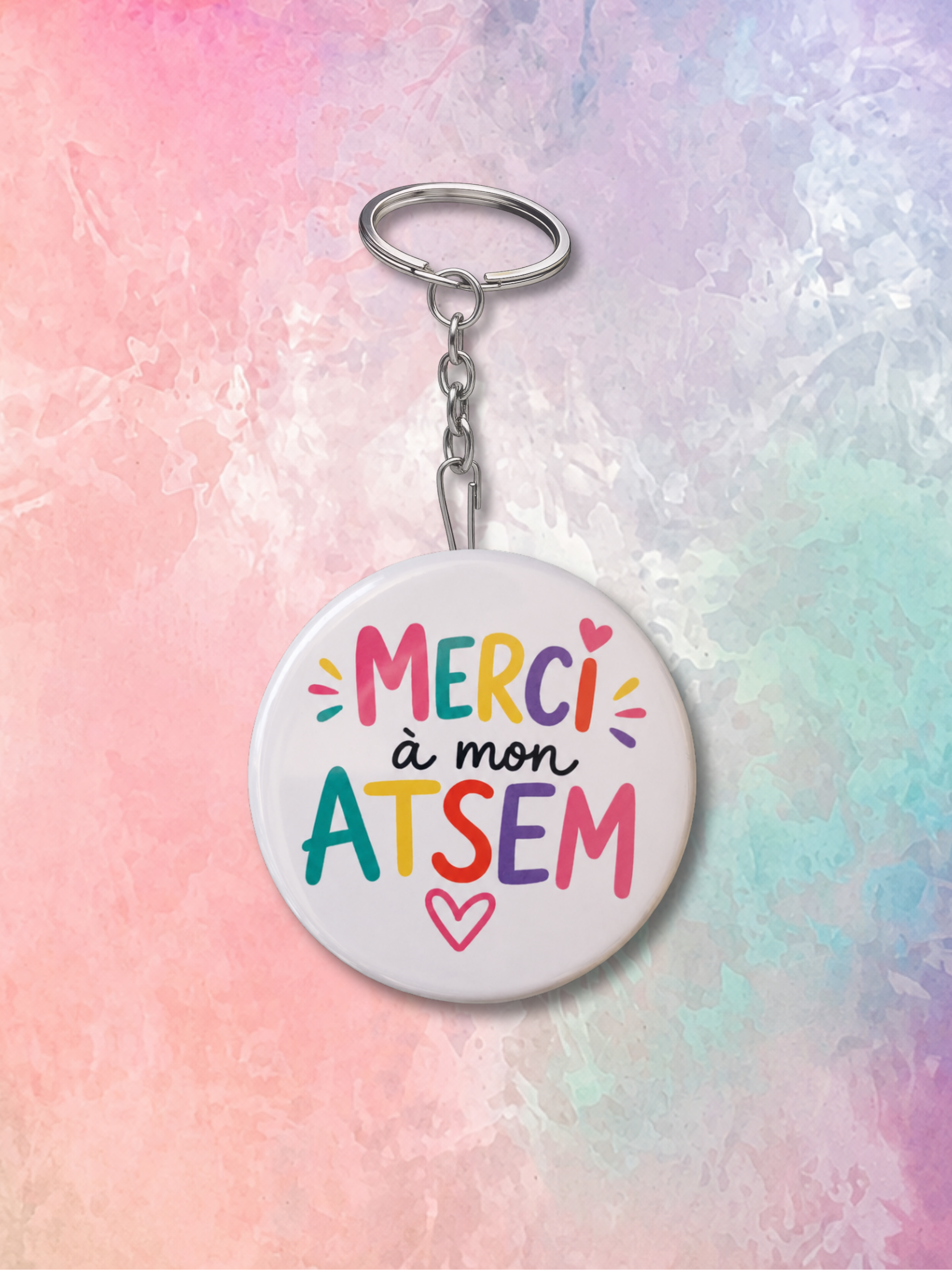 Porte-clé décapsuleur illustré "Merci"