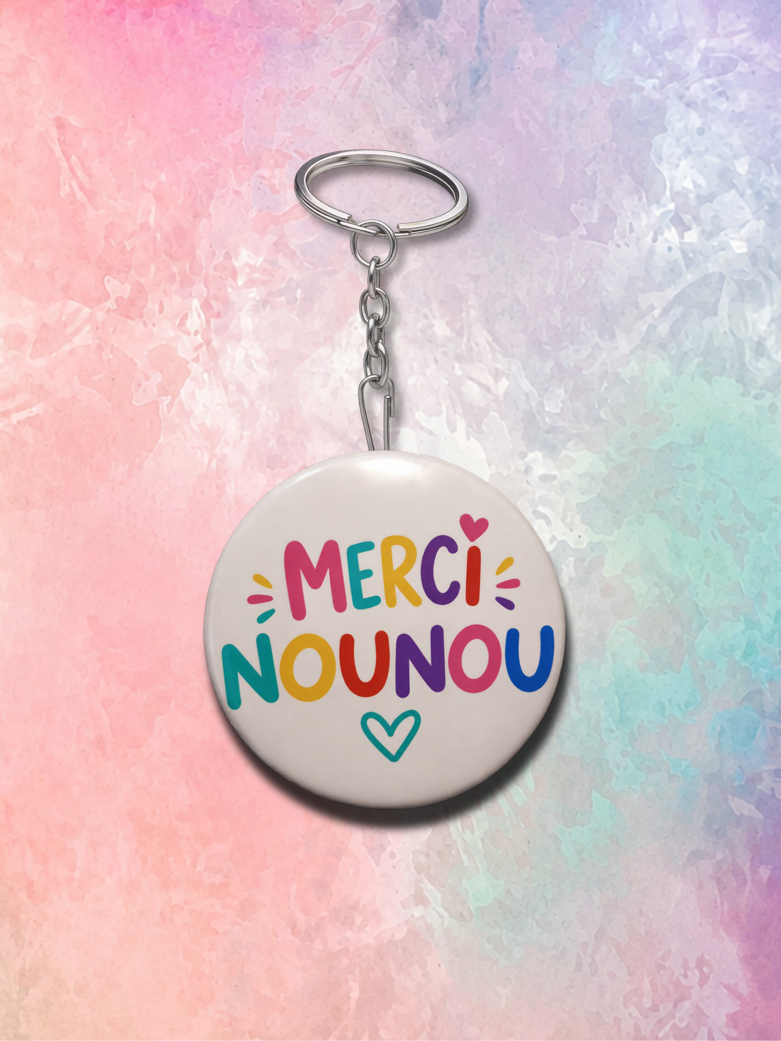 Porte-clé décapsuleur illustré "Merci"