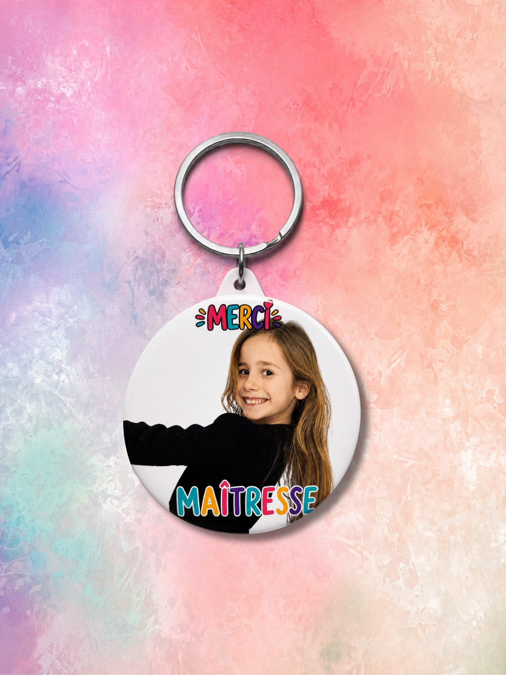 Porte-clé miroir personnalisable "Merci"