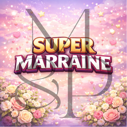 "Super marraine" - Les P'tits illustrés carrés