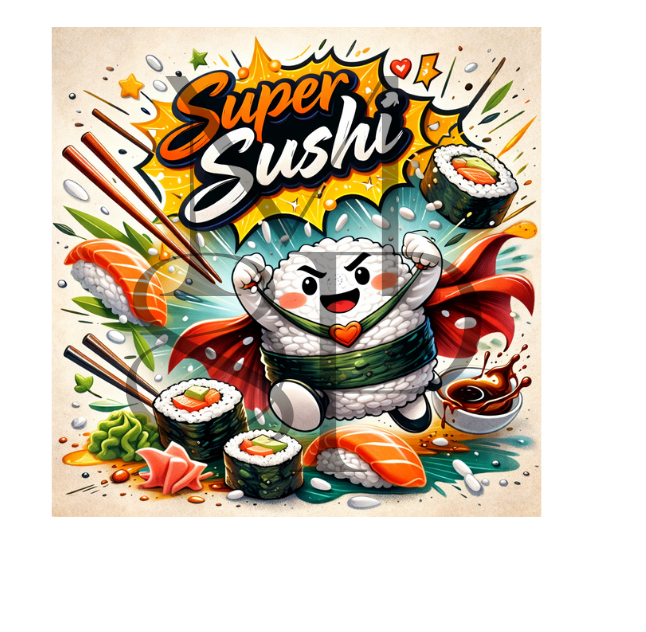 "Super sushi" - Les P'tits illustrés carrés