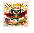 "Super sushi" - Les P'tits illustrés carrés