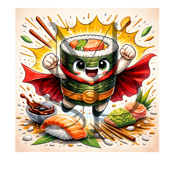 "Super sushi" - Les P'tits illustrés carrés